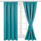 Hiasan Turquoise Bedroom Blackout Pencil Pleat Curtains - Short with Tiebacks, 46 x 54 Inch, 2 Panels