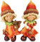 Generisch 2er Set Herbst Figuren Junge & Mädchen je 18 x 8 x 6 cm Eichhörnchen Herbstdeko Herbstfigur Deko 7010 B