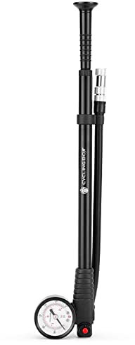 Dämpferpumpe mit Manometer,KOCAN 300PSI Dämpferpumpe Hochdruckluftpumpe Presta Schrader Ventil Mountain Road Bike Pumpe mit Manometer für Vorderradgabel und Hinterradfederung Luftdämpfer