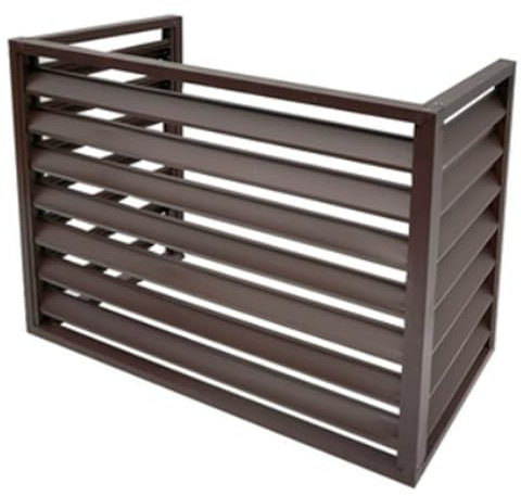 Klimaanlage Abdeckung Aluminium-AC-Sichtschutz Und Dekorschutz Klimaanlage Zaun Bildschirm Blumenregal Fensterläden Geeignet für Mülltonnenboxen, Gartenboxen, Schutzgitterverkleidung ( Color : Brown ,