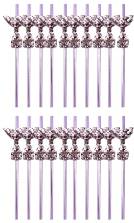 ulafbwur Lot de 20 pailles de fête respectueuses de l'environnement en papier pour fête sur le thème de la sirène, pailles violettes