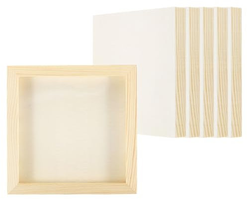 PATIKIL 6x6 Wood Panels Board, 6 Pack Unfinished Square Art Wood Canvas Panel Painting Boards for DIY Craft Painting Use, Wood Color