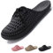 VEXITO Chausson Claquette Femme Été Sabots Sandales Pantoufle Plastique Chaussure Antiderapante Legere Réglable Souple Jardin Douche Bride Piscine Mer Bain Plage Noir Pointure 42 43 /260mm