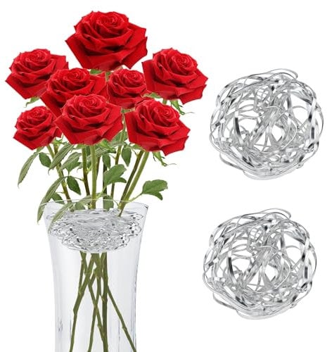 Kenzan Blumenigel Ikebana, Ikebana Stielhalter, Steckigel Blumen, Blumensteckigel, Hanataba Blumenhalter, Blumenarrangement für Vasen, Zuhause, Blumenladen, Blumendekoration, Silber, 2 Stück