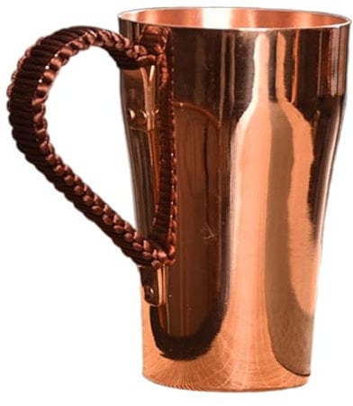 Sharplace Copper Coffee Mug Teaware Drinking Cups Portable Handmade Pure Copper Cup 400ml Water Mug for Hot and Cold Water Coffee Shop, A