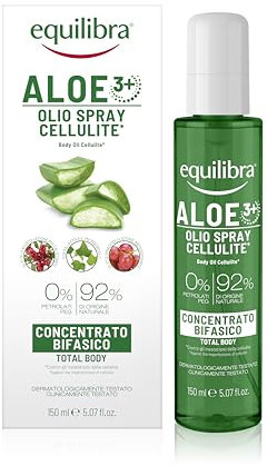 Equilibra, Körperöl Cellulite* Zweiphasiges Konzentrat, 150 ml, mit Aloe Vera Equilibra, pflanzlicher Aktiv aus Mikroalga, Rosskastanienextrakt, Linsenöl, Traubenkernöl und Efeu