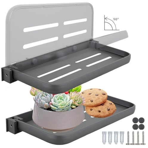 Lot de 2 étagères Pliables en Aluminium pour Camping-Car, étagère Murale Pliable, Facile à Installer, Petites étagères flottantes Pliantes, Panneau de Rangement Pliable pour Camping-Car