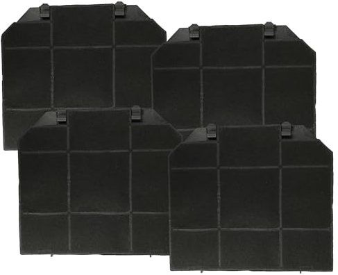 vhbw 4x Aktivkohlefilter kompatibel mit Smeg KSE90X, KSE90X1, KSE90X2, KSE90A1, KSE90A2, KSE90A3 Dunstabzugshaube - 26,5 x 23,5 x 1,5 cm