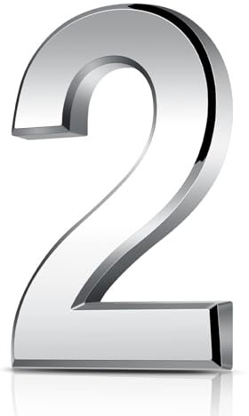 3 Inch Door Numbers, 3D Self Adhesive Mailbox Numbers 0-9, Address Number Waterproof House Number Street Stickers for House Mailbox Apartment Hotel Courtyard Cafe, Silver (2)