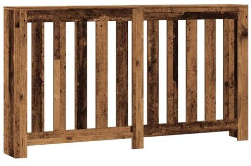 vidaXL Cubierta de radiador Madera Color Envejecido 149x20x82 cm, Tapa de radiador, Cubierta Alta del radiador, Tapa de la válvula del radiador
