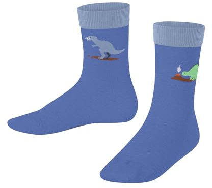 FALKE Unisex Kinder Socken Dinosaurs K So Baumwolle gemustert 1 Paar, Blau Blue Note 6545, 35-38