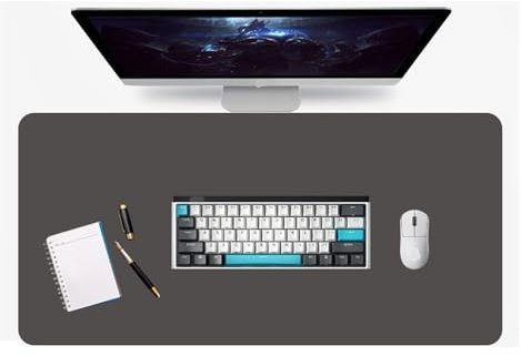 Home-Office-Schreibtischunterlage aus Kork, doppelseitige Schreibtischunterlage aus Pu-Leder, großes Mauspad, Laptop-Schreibtischunterlage, Tastaturunterlage, Gaming-Zubehör(Dark Grey Cork,50x100 cm)