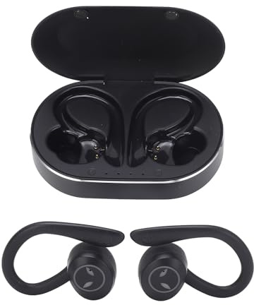 Yctze 5.1-Kopfhörer, Wasserdicht, Stereo-Geräuschunterdrückung, Kabellose Ohrhörer mit Mikrofon-Ohrbügel für Sport, Laufen, Wandern, Fahren und Reisen (Black)