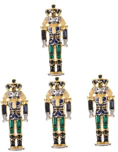 SAFIGLE 4 Stück Nussknacker-Brosche schmucknadel dekonadeln metallstift Nussknacker Brosche süße nadel süße Brosche Nussknacker Soldat Anstecknadel dekorative Anstecknadel Legierung