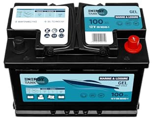 Energy Tank Batteria per barca 12 V Gel 100 Ah - Batteria 12 V efficace - Batteria gel 140 Ah - Batteria per barca 12 V - Batteria marina 12 V - Batteria a lunga durata - Batteria per motore