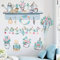 WandSticker4U®- Aquarell Wandtattoo BLUMENREGAL in Blau (85x78 cm) I Wandsticker Kinderzimmer Mädchen Blumen Pflanzen I Wand Aufkleber Küche Wohn-Schlaf-zimmer Bad Flur Deko GROß