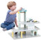 COSTWAY Wooden Garage Playset, 3 Storey Kids Parking Garage with 4 Toy Cars, Helicopter, Elevator, Pretend Vehicle Role Play Educational Toy for 3+ Years Old Boys Girls