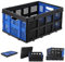 GarveeHome Collapsible Plastic Crate, Foldable Storage Basket, Stackable Utility Crate with Handle, Heavy Duty Milk Crate for Kitchen Office Camping Classroom Storage