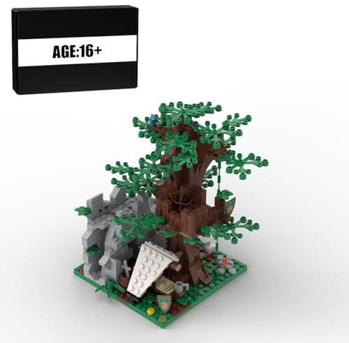 BlocteckToy Mittelalterlicher Förster ruinierten Mauerwachturm Set, 390 Teile Klemmbausteine Mittelalterliches Architecture Burg Gebäude Set, MOC-176956