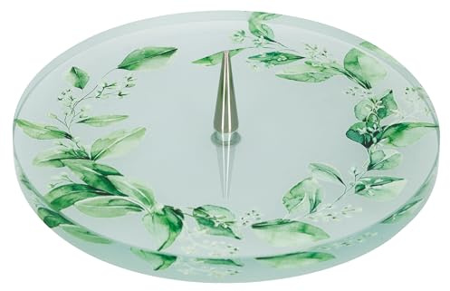 Butzon & Bercker Kerzenteller Glas mit Messingdorn für Stumpenkerzen | Edler Kerzenhalter im botanischen Design mit floralen Motiven für Kerzen bis 80 mm - idealer Wachsschutz und Deko