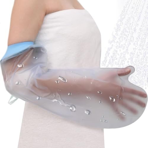 Nokwocy Protezione per doccia a basso contenuto di gesso, impermeabile, a basso contenuto di gesso, riutilizzabile, protezione impermeabile per intonaco durante la doccia e il bagno (a maniche corte)