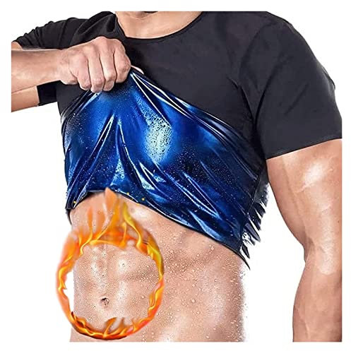 GOUJIAN Canotta da Sauna da Uomo Canotta da Sauna T-Shirt Fitness Sudorazione Sport Corsetto Sauna Dimagrante Neoprene Body Shaper(Men,M)