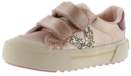 Victoria Basket Basse Tribu Effet Cuir Métallisé & Scratch & Logo Pailleté 1065199 pour Filles