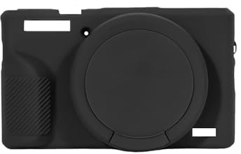 XUTONG Kamera Silikonhülle, kompatibel mit Canon G7X Mark III Kamera, Weiche Schutzhülle mit Objektivdeckel, Schwarz