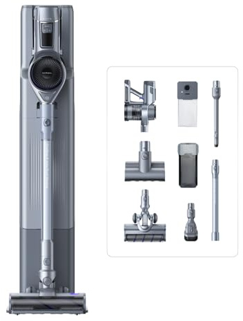 NARWAL V40 Station Akku Kabelloser Staubsauger, mit Selbstreinigung Auto Ladestation, 28000PA / 220AW, 120 Min Laufzeit, Tangle Free Tierhaare Funktion, 100 Tage Wartungsfrei, Mehrzweckbürstenkopf