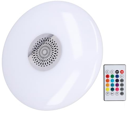 Keenso RGB Smart Music Deckenleuchte mit Fernbedienung für Schlafzimmer, Wohnzimmer, Kinderzimmer – Energiesparende E27-Lautsprecher-Wireless-Glühbirne
