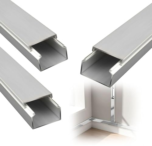 kabelkanal Metallkabel-Versteckkanal, Selbstklebende Kabelabdeckung Für Werkstätten/Lager/Garagen, Lackierbare Kabelkanal-Draht-Versteckabdeckung(L 100CM x W 40MM x H 25MM)