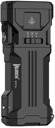 WUBEN X1Pro Torch Rechargeable, Super Bright Flashlight 12300 lumens, LED Torches with Spotlight Floodlight Strobe Modes, IP65 Powerful Flash Light for Camping, Bike, Hiking, Emergency, Working