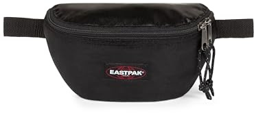 EASTPAK Springer Gürteltasche — kompakte Hüfttasche mit sicheren Reißverschlussfächern und verstellbarem Gürtel, 2 L Fassungsvermögen, 16.5 x 23 x 8.5 cm — satiniertes Schwarz