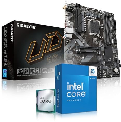 Kit aggiornamento Intel Core i5 14600K, GIGABYTE B760 DS3H AX, be Quiet! Pure Rock Slim 2, 16 GB DDR4, completamente assemblato e testato