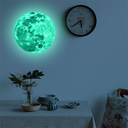 wandaufkleber wandtattoos Leuchtende Wandtattoo, Sunday Planeten Fluoreszierend Wandsticker Leuchtsticker Glow in the dark für Schlafzimmer Kinderzimmer Wandaufkleber (20cm, Grün)