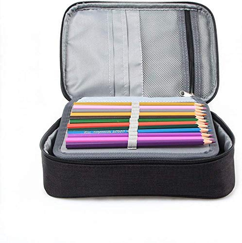 Ausla Taschen Organizer Federmäppchen mit 72 Fächern, Faltbares Stoff Federmäppchen Schwarz für Schüler, Studenten und Künstler