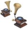 1:12 Puppenhaus Dekor Zubehör Antik Grammophon, Vintage Phonograph Familie Möbel Holzplatte Puppenhaus Modell(Braun)