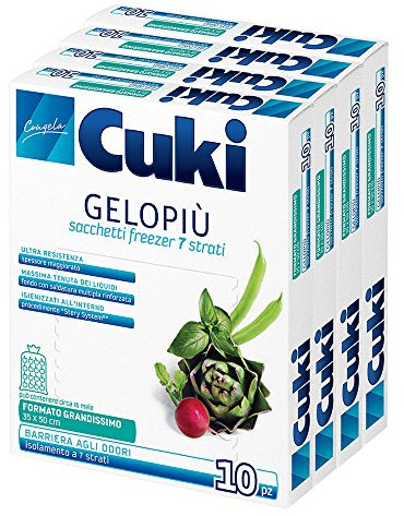 Cuki Gelopiù sacchetti freezer 7 strati grandissimi - 35 x 50 cm - 11 L - 40 pz