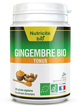 Gingembre Bio - 120 Gélules Végétales - Renforce Immunité & Energie - Anti-Inflammatoire Naturel pour Digestion et Articulations - Fabriqué en France, Vegan