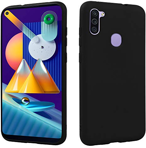 HSP Hülle für Samsung Galaxy M11, Silikon Handyhülle, Dünn Case, Schwarz