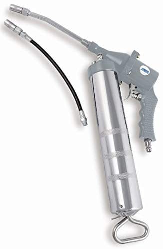 ABAC Pistolet à Graisse G-911, Pistolet avec Tuyau Rigide et Flexible de Lubrifiant Inclus, Capacité de Bouteille 400 ml, Gris