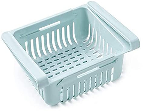 HXR Cassettiera a Frigorifero Retrattile Multi-Funzionale del Frigorifero del Frigorifero, Contenitore dell'organizzatore per Frutta e Verdura Ricambi e Accessori per frigoriferi (Color : Blue)