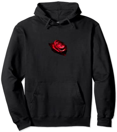 Schöne klassische rote Rose in Dunkelheit Pullover Hoodie