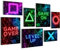 Novart Wandbilder Spielkonsole Gamer - KOMPLETT AUFHÄNGFERTIG - Schwarz Bunt Kinderzimmer Junge Teenager - 7 Moderne Mood-Bilder - N002671a