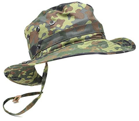 Original Bundeswehr Boonie Hut Flecktarn & Wüste Camouflage Camping Jagd Outdoor Sommer Cap, flecktarn, M