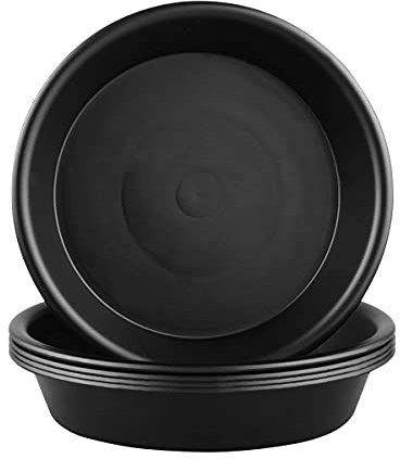 LIKOSO Soucoupe Pot Fleur 22CM Noir en Plastique Pots de Fleurs Lot de 5 Soucoupes - pour Plantes d'intérieur et d'extérieur