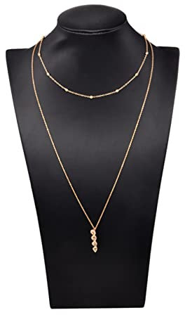 Halskette mit Anhänger Statement Muti Layer Anhänger Halskette für Frauen Geometrische Goldkette Lange Halsketten DNA Tier Boho Vintage Chokerhalskette Schmuck Gastgeschenke