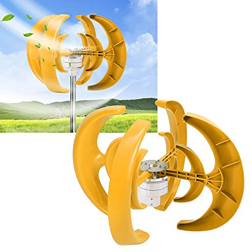 Uadme Windkraftanlage 400W Windkraftanlage Generator Kit 4 Blätter Laderegler Windkraftanlage Generator Laterne Vertikale Windgenerator Stromerzeuger Ausrüstung(12V)
