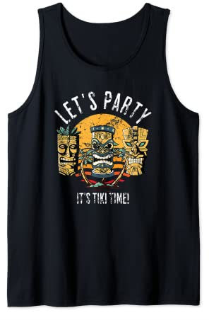 Let's Party Tiki Statue Cartoons für diejenigen, die Tikis lieben Tank Top