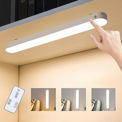 Firelex 40CM Lampada da Tavolo Senza Fili, LED Magnetica Luce Led Sottopensile 2400 mAh Ricaricabile USB Dimmerabile Controllo Tre Modalità Touch Lampada per Sottopensile, Cucina, Lettura,Lavorare